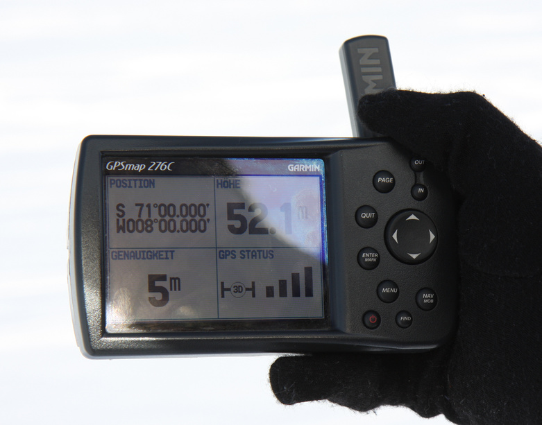 GPS readout at the confluence point