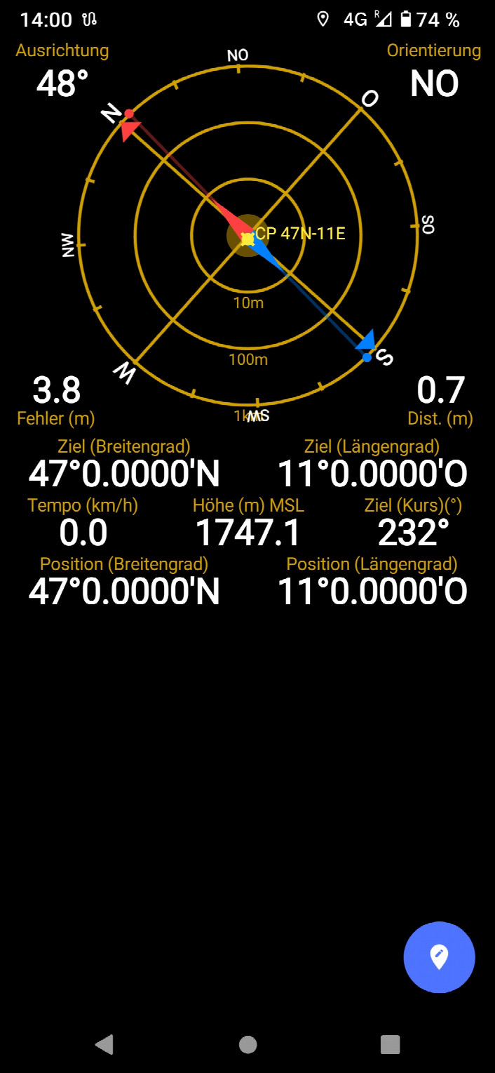 GNSS-reading at CP 47N-11E
