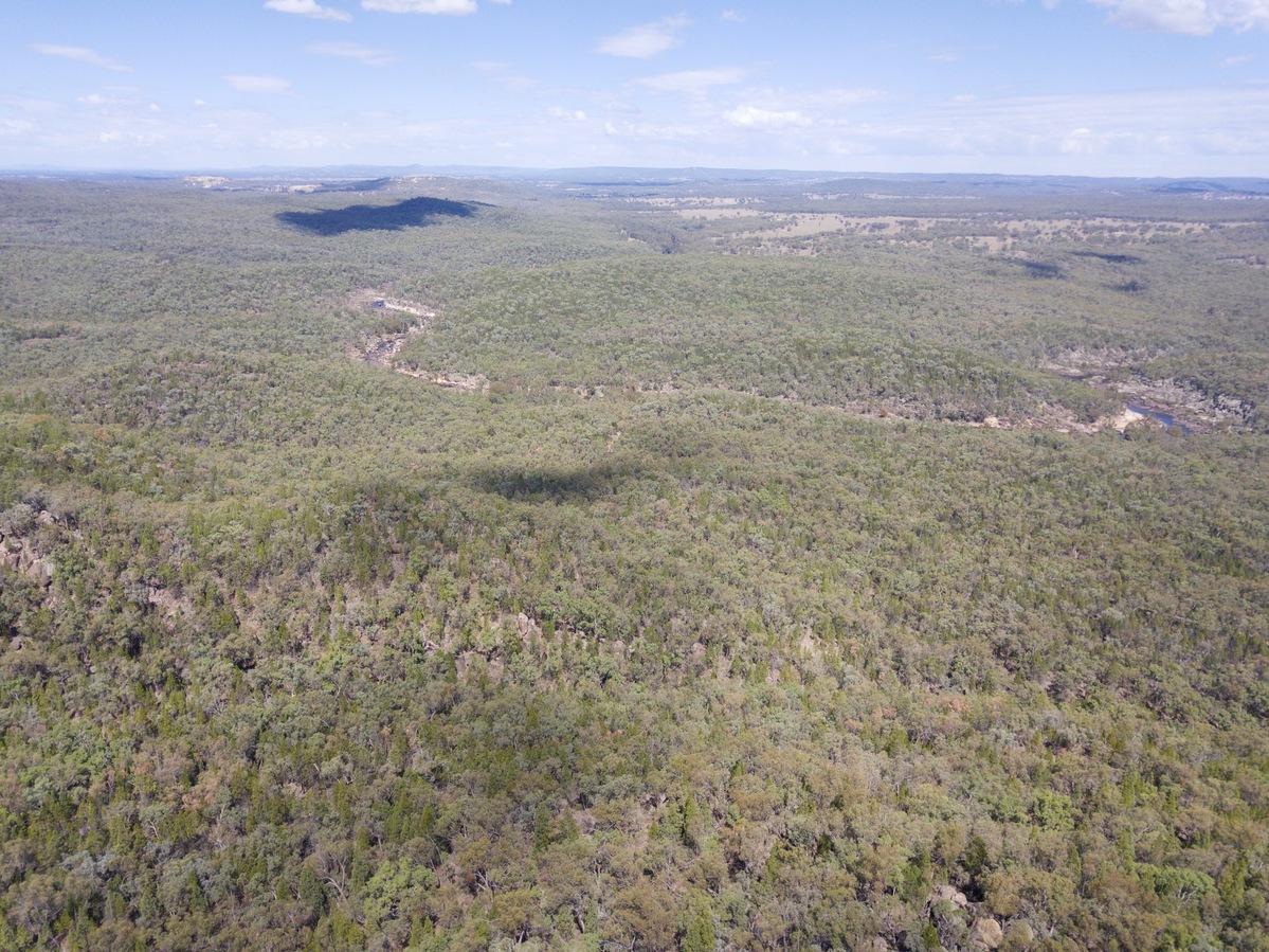 View South (of the Gwydir River) from 120m above the point