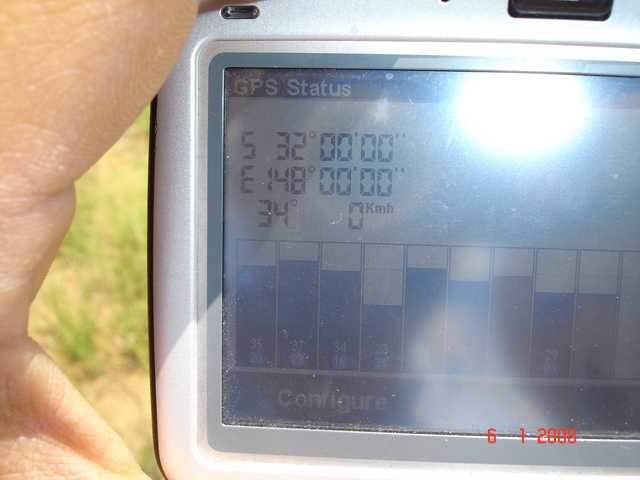 TomTom GPS Page showing position