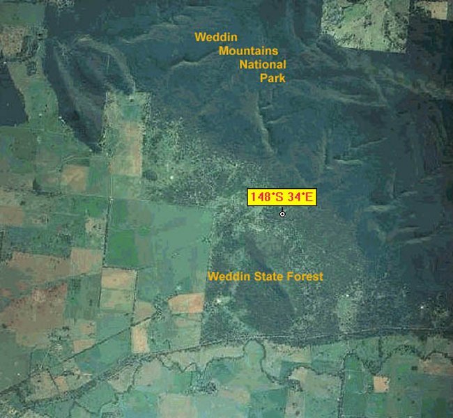 Weddin National Park and State Forest aerial view