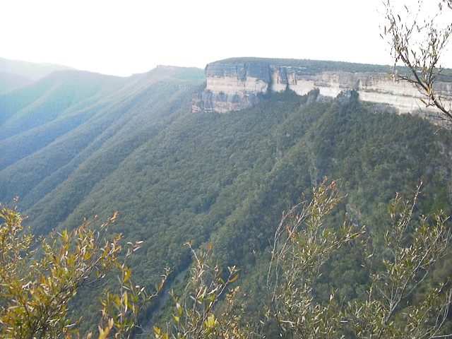 The slopes below Kanangra walls show how steep this country is.