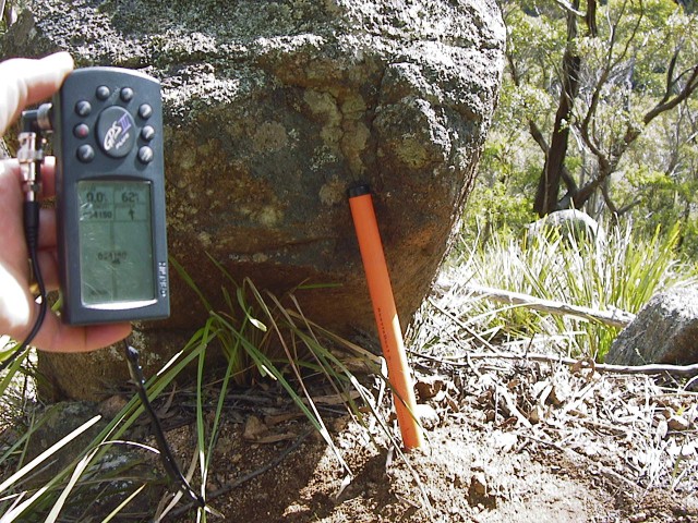 We left a Confluence marker near a conspicuous rock.