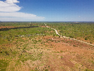 #9: View East (along the Elgin Moray Road, towards the Gregory Developmental Road), from 120m above the point