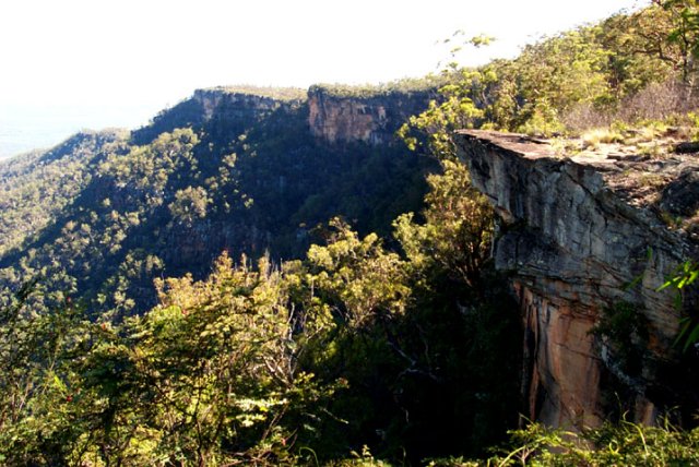High cliffs mark the perimeter of the tableland