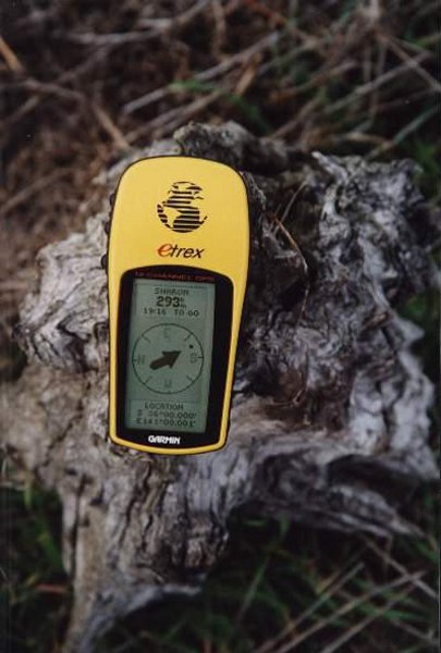 GPS on a mallee root stump.