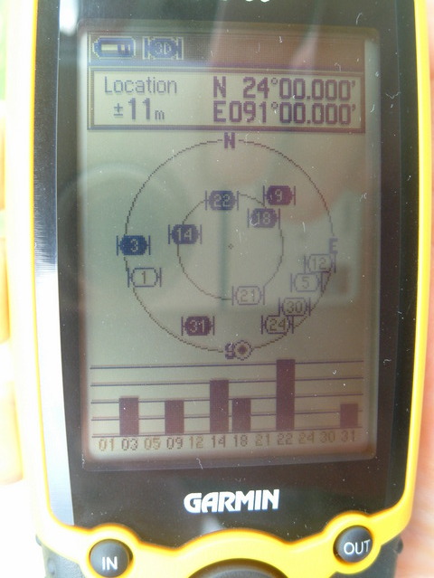 GPS at exactly 24.00 - 91.00, showing 11m error
