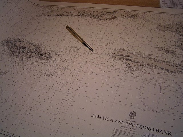 The location of Navassa on the nautical chart
