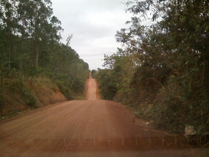 Km 0 do trecho em estrada de terra - km 0 of leg in dirt road
