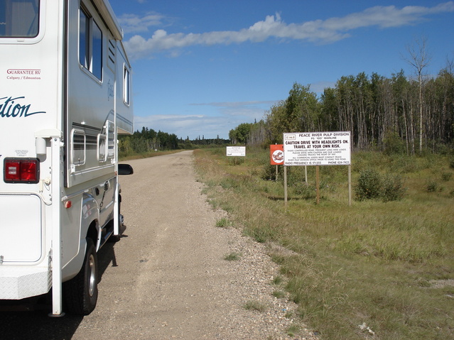 Beginning of the DMI Peace River Pulp Division Road