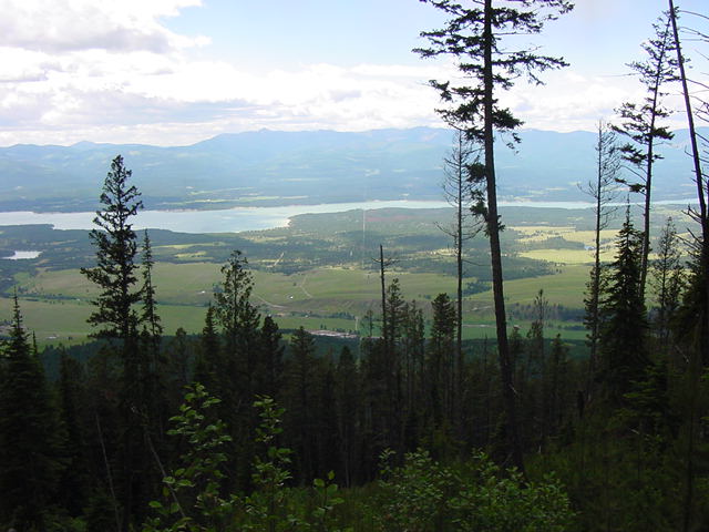 Panorama to west overlooking Roosville and Lake Koocanusa