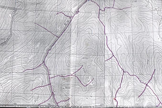map of "death" ridge and confluence