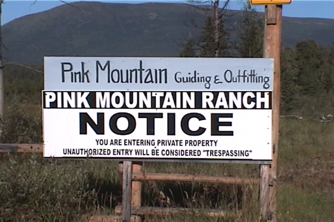 Pink Mountain Ranch sign