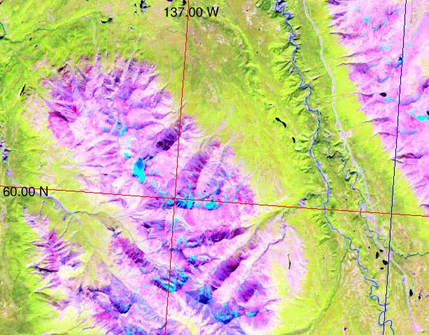 Landsat image of Squaw Range (north is up)