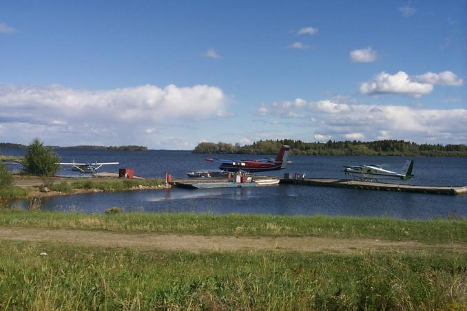 Float Plane Waterbase at La Ronge.  The easiest way to get to the confluence.