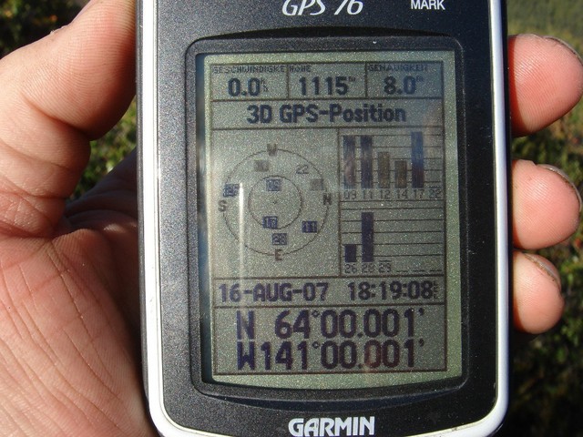 GPS position on 1115 meters / Bisher höchster erreichter Punkt