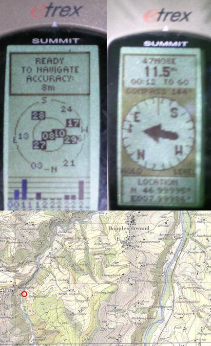 GPS reading & marked up map section