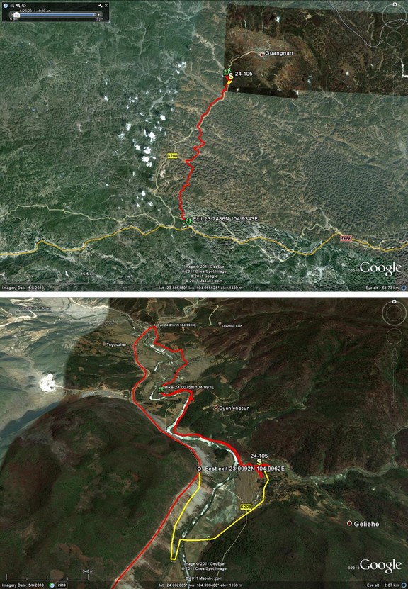 Our GPS tracks on Google Earth