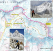 #6: Route to Mt. Everest (Sagarmatha)(Chomolungma), with inserts of Kala Pattar and Everest Base Camp.