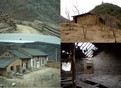 #7: CW from TL: The logging trail; Mud farmhouse; Inside an abandoned mud house; A nicer farmhouse.