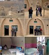 #6: Cave homes; in the courtyard; Eric & Caveman; Cave family; Cave interior; Jadelynne by the bed with wood fire underneath for heat.