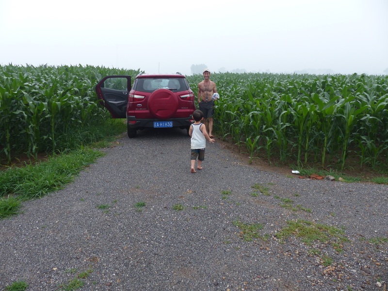 Our parking spot between the cornfields