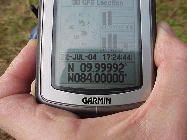 GPS unit at the confluence.