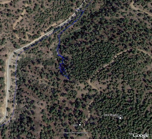My path to the confluence and back in Google Earth