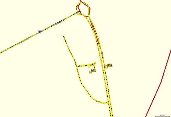 My "long" path around the confluence in Garmin MapSource... :-(((