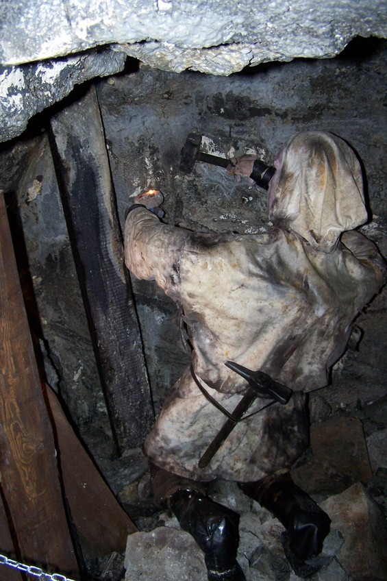 Medieval miner at work