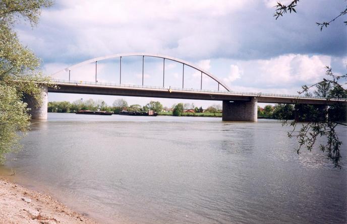 Highway bridge over the Danube in Deggendorf