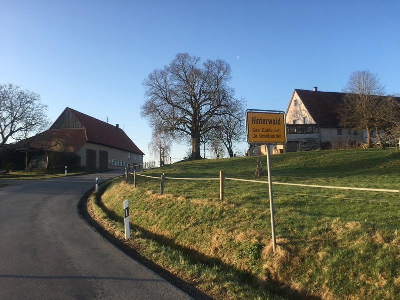 Entering the nearest village Hinterwald