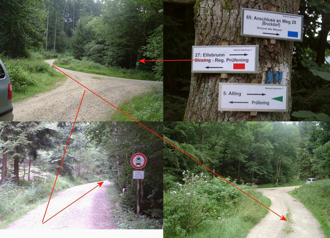 Various views of the approach route