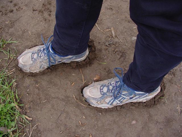 shoes after crossing the muddy confluence area