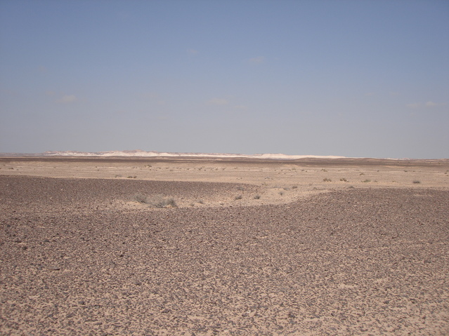 View of general area taken from asphalt road looking in a NNW direction. Confluence lies approx. 8 km towards left of image