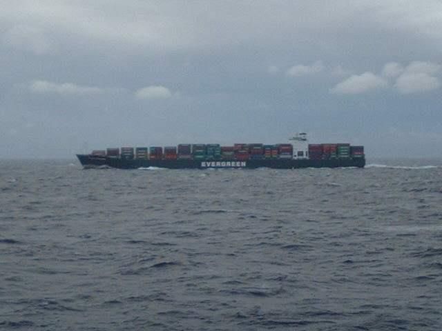 An "Evergreen" container liner from Taiwan