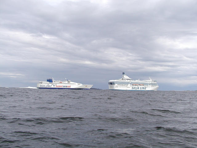 Ferry between Helsinki and Tallinn (Seacat) and another between Helsinki and Stockholm (SiljaLine)