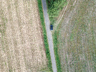 #7: Looking down on the rural road (180m East of the point) from a height of 50m
