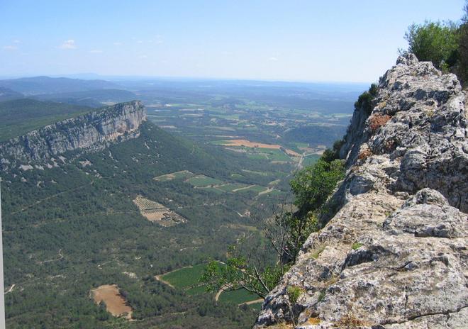 The summit of Pic St Loup, looking north eastwards towards the confluence.