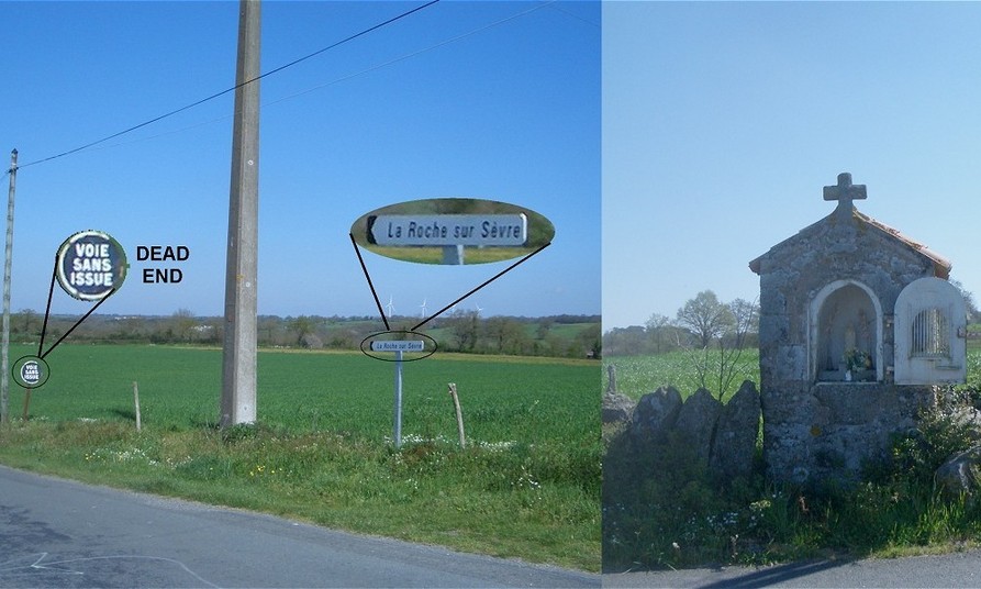 The chapel and the dead end road to La Roche sur Sèvre