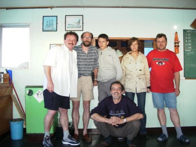 From left to right: Thomas, Werner, David, Anika, Volodymyr, in front Captain Peter