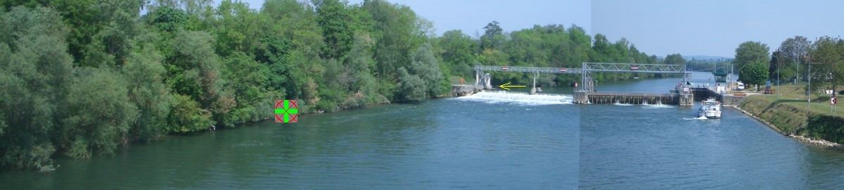 The barrage, lock and the DCP (left)