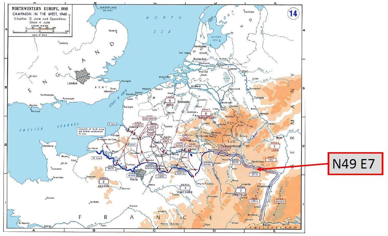 West front situation on 14 June 1940