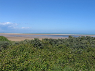 #1: View to the confluence point on the beach