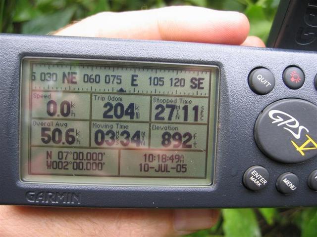 The GPS pinpoints the location.