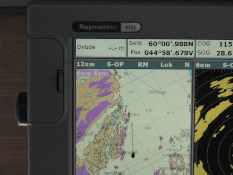 A GPS position while running through the Kitsigsut Strait