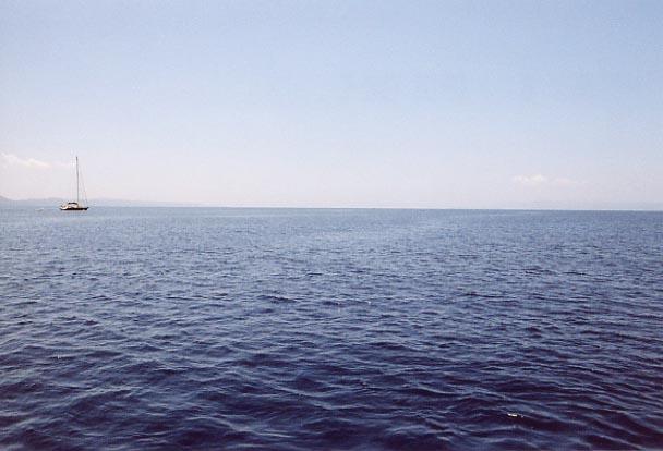 Looking west, left is the island of Korcula, in the background the island of Hvar