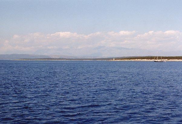 Looking north, to the pensinsula Peljesac, behind is the island of Hvar, and the high mountains in the background belong to the mainland of Croatia