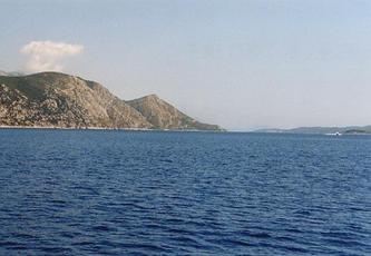 #1: Looking east, left is the peninsula Peljesac, right is the island of Korcula