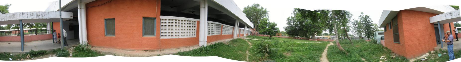Panoramic view of the courtyard, just south of the CP